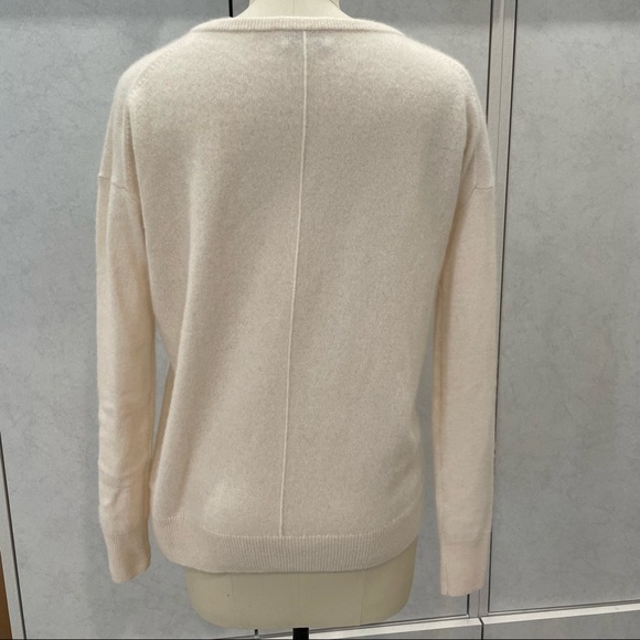 White+ Warren Essentials Ivory Cashmere Sweater Sz XS - Picture 4 of 6